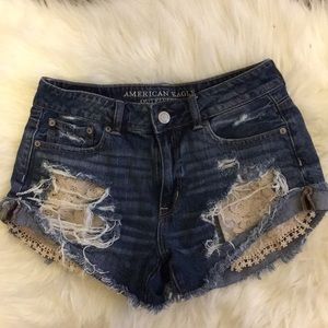 AE Crotchet Lace Peakaboo Jean Shorts